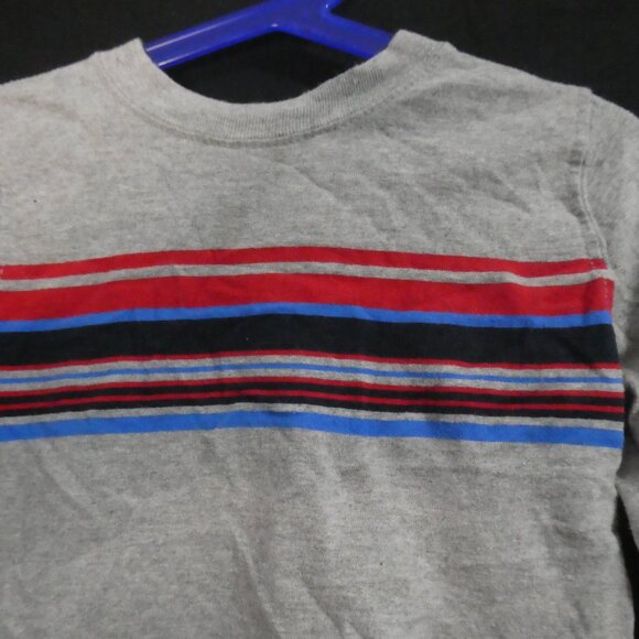 OLD NAVY | 4T | Grey Long Sleeve Shirt With Colorful Stripes | Preloved - Picture 4 of 16